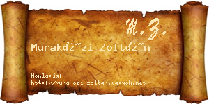 Muraközi Zoltán névjegykártya