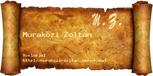 Muraközi Zoltán névjegykártya